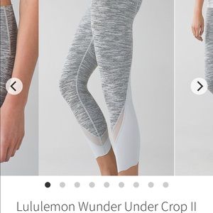Lululemon Wunder Under Crop Scallop Silver Spoon